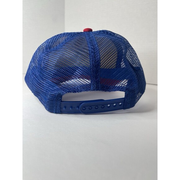 VTG PBR Pabst Blue Ribbon Red White Blue Trucker Snap Back Hat Cap Nylon Mesh - Picture 6 of 7